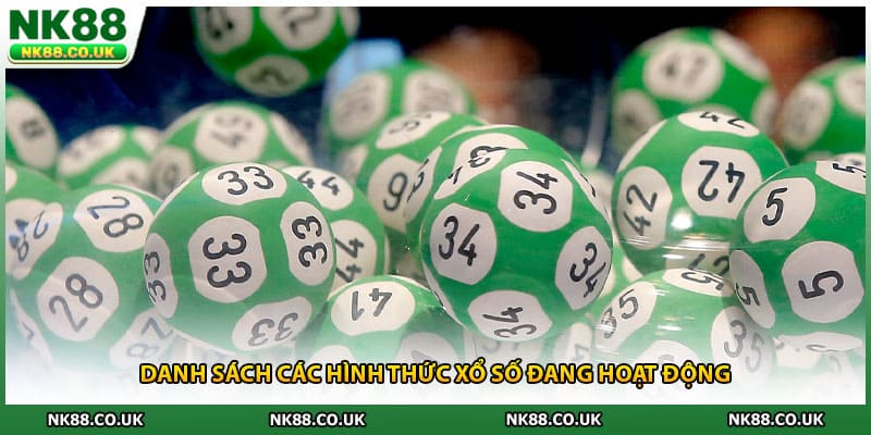 Danh sách các hình thức xổ số đang hoạt động